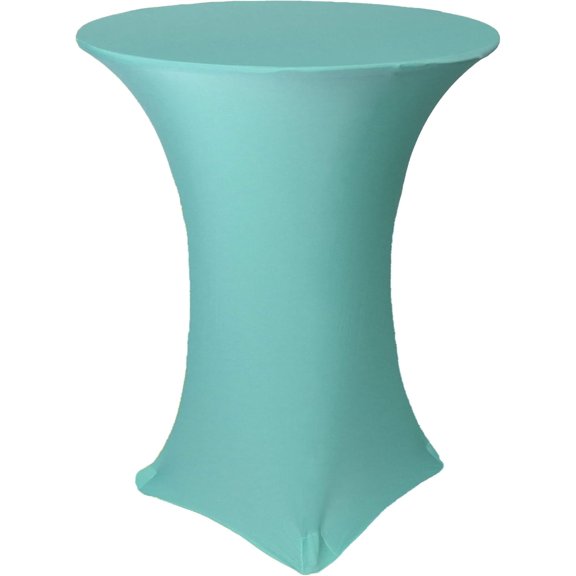 Highboy Cocktail Round Stretch Spandex Table Cover - Robin Egg, Fitted Elastic Tablecloth for Round Tables, Outdoor Party Tradeshow Banquet Vendor Wedding