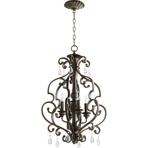 Highbury Beeches 4 Light Entry Pendant in Transitional Style 18.5 inches Wide By 28.5 inches High-Vintage Copper Finish Bailey Street Home