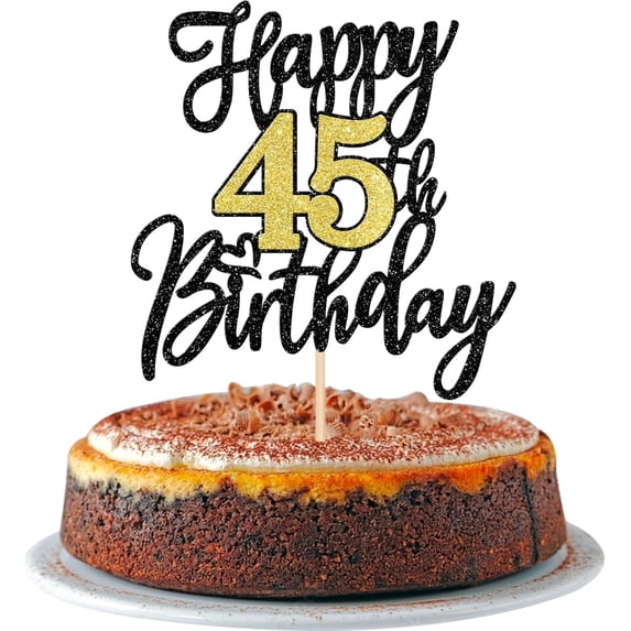 “Forty Fucking Fine” Glitter Cake Topper - Funny 40th Or 45th Birthday & Anniversary Decor