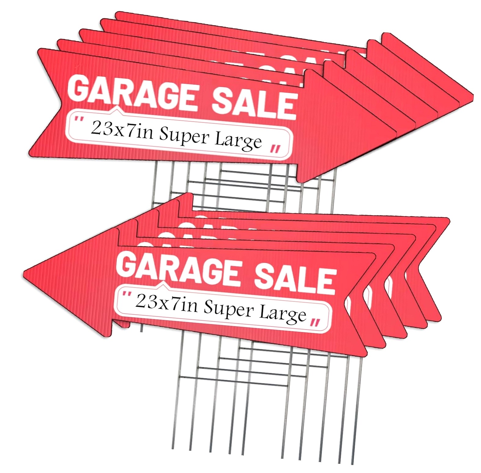 Highcool 10 Pack Large 23x7.2 Inch Double-Sided Garage Signs with ...