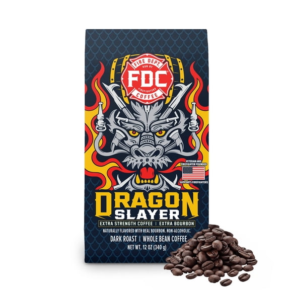 Fire Department Coffee Dragon Slayer Whole Bean Coffee, 12oz