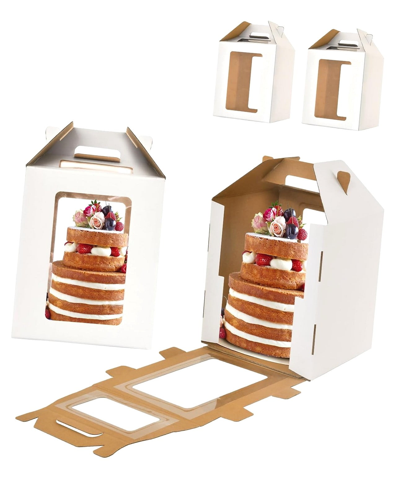 Highcool 10inch Tall Cake Boxes with Window,10x10x12 Tall Cake ...