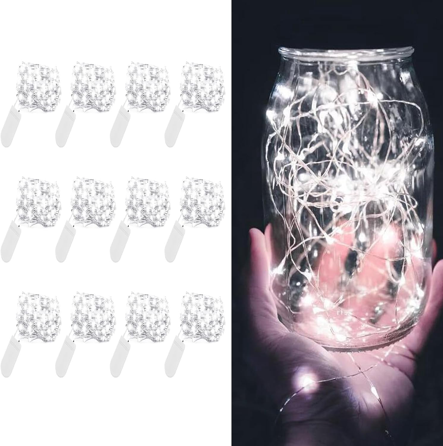 Highcool 12 Pa LED Fairy Lights Battery Operated St Lights - 7.2ft 20 ...