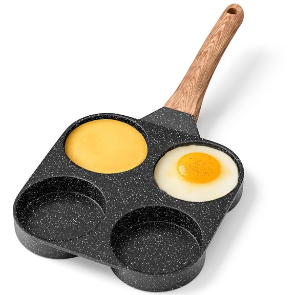 BAKKENMASTER 4-Cup Nonstick Granite Frying Pan, 500F Stove-Safe, Gray Marble