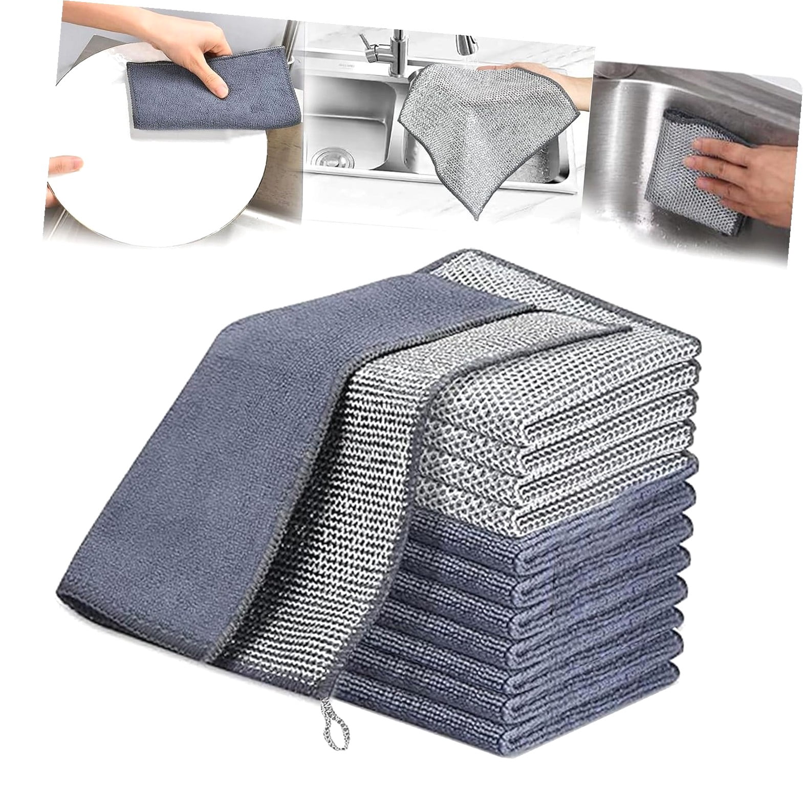 Non Scratch Rag Highcool 12-Piece Wire Dishwashing Rag Non-Scratch: Versatile Wire ...