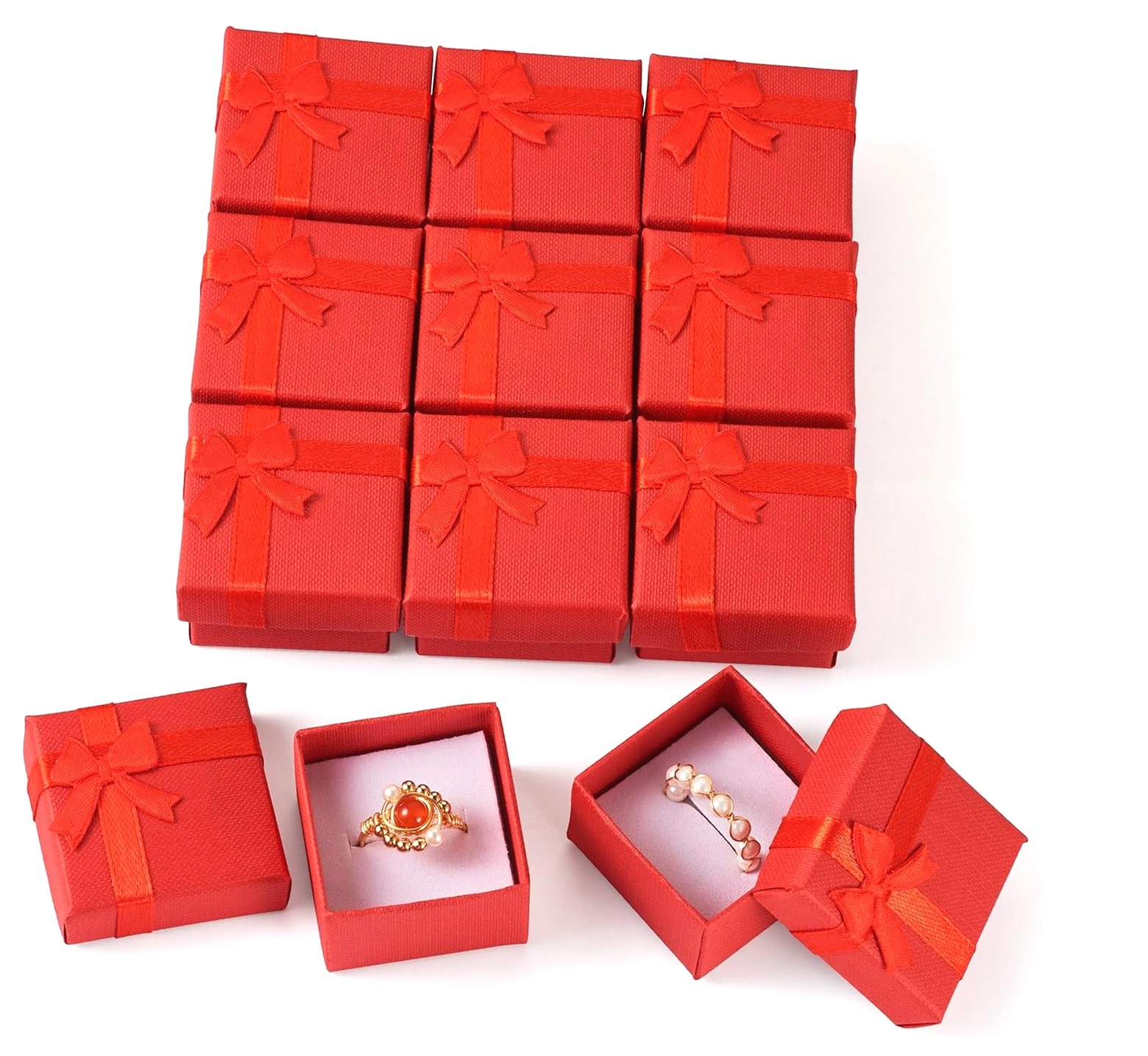 12Pcs Red Polka Dot Jewelry Boxes With Bows – Perfect For Valentine’s, Birthdays & Weddings