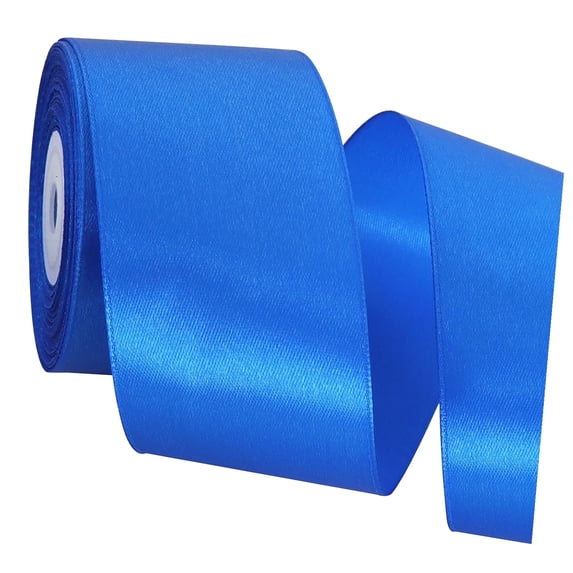 Highcool 2 Inch Yards Blue Satin Roll for Valentine' Day Crafts, Invitations, Floral Hair Bows, Sewing, Party, Wedding, Car Decorations