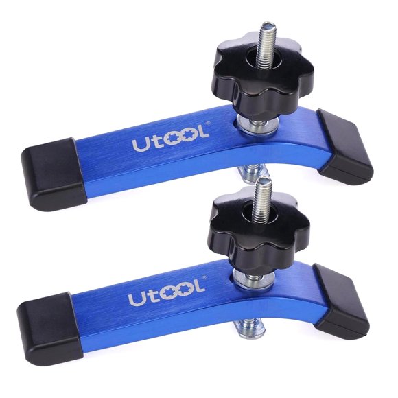 Highcool 2 Pack T-Track Clamping Kit, Includes 3-1/2" T-Bolts, 6-1/3" Length x 1-1/5" Width, Anodized Starlight Blue Clamps for Woodworking