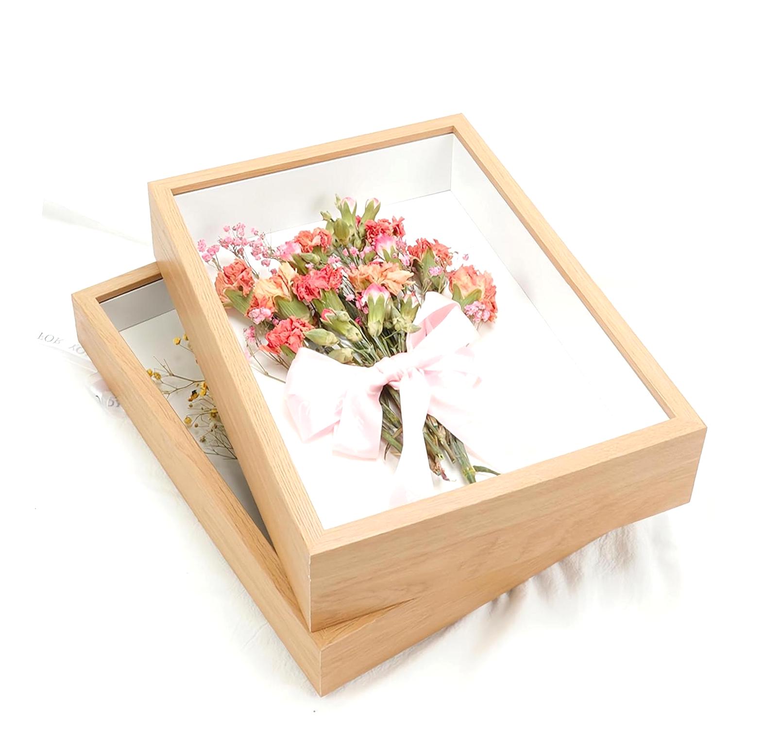 Shadow Box Unit Highcool 2-Piece 4x6 Shadow Box Frame Set, Wooden Burlywood Hollow ...