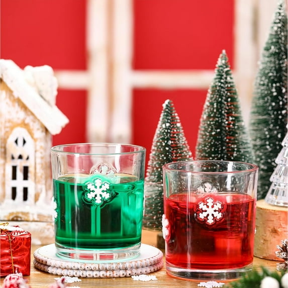 Highcool 2 Pieces 14 oz Christmas Icon Cups, Winter Snowflake Icon Old ...