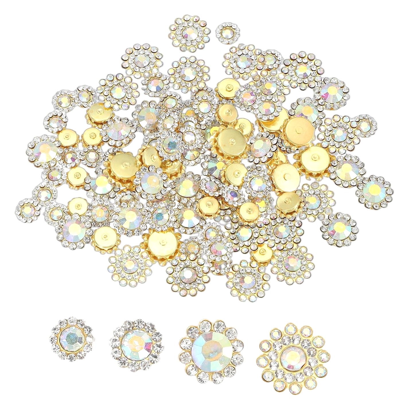 Highcool 200 Pieces Sew- Rhinestones Crystals 8mm 10mm 12mm 14mm, 3 ...