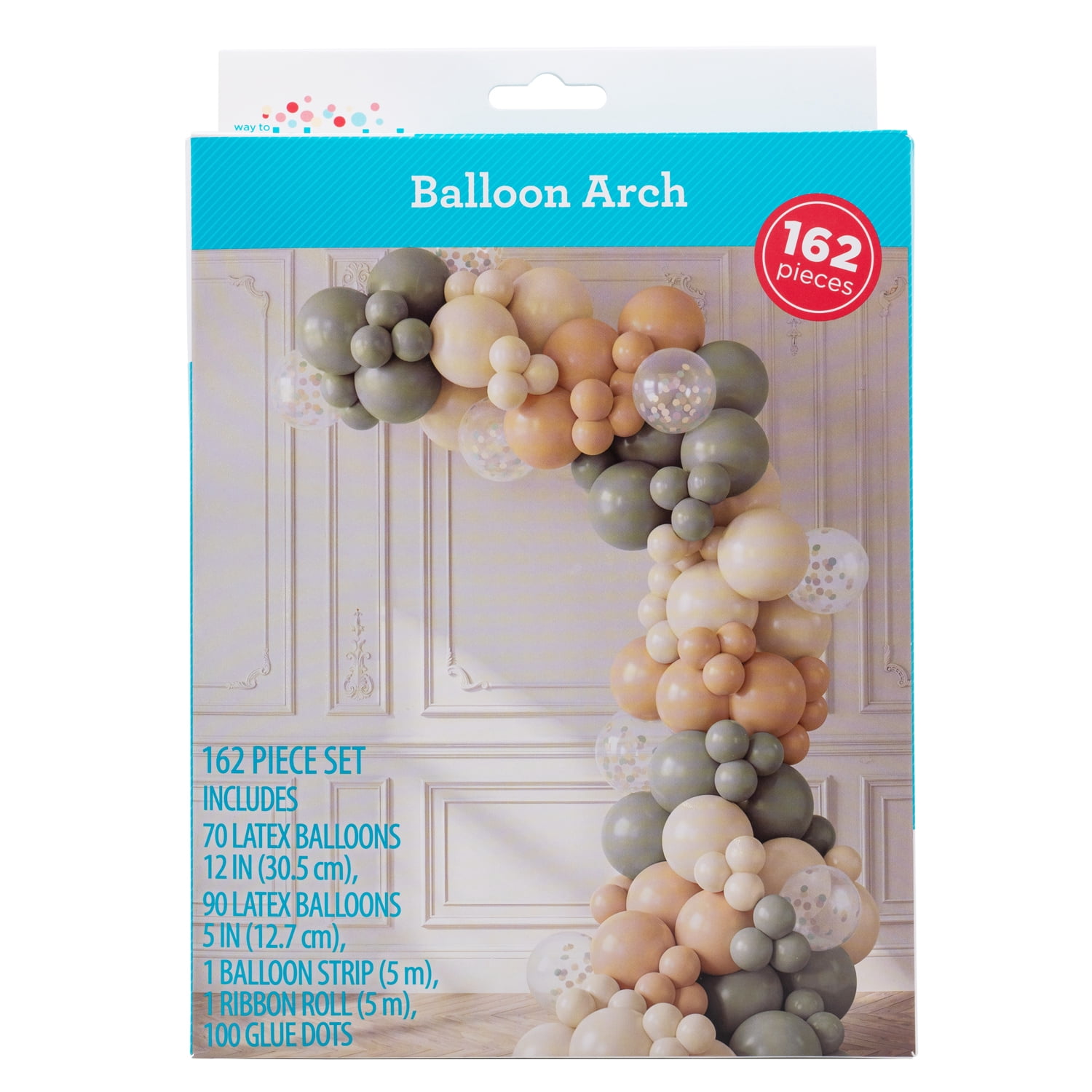 162CT Balloon Arch Kit with Latex Balloons, Multi-colored, by Way to Celebrate