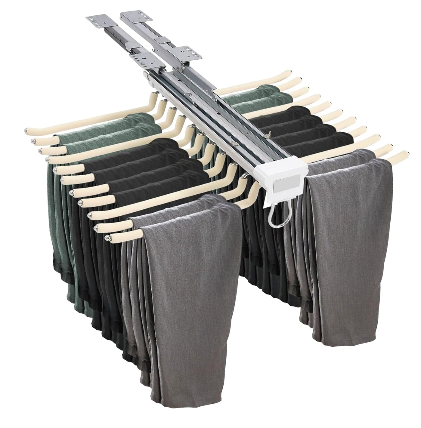 Highcool 23 Inch Pull Out Pants Rack, 22 Arms Steel Pull Out Pants ...