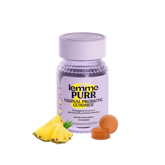 Lemme Purr Vaginal Probiotic Capsules for Women, Promotes pH Balance, Healthy Vaginal Odor & Urinary Tract Health w/Lactobacillus Blend, Clinically Tested Strains, Pineapple & Vitamin C, 14 Count