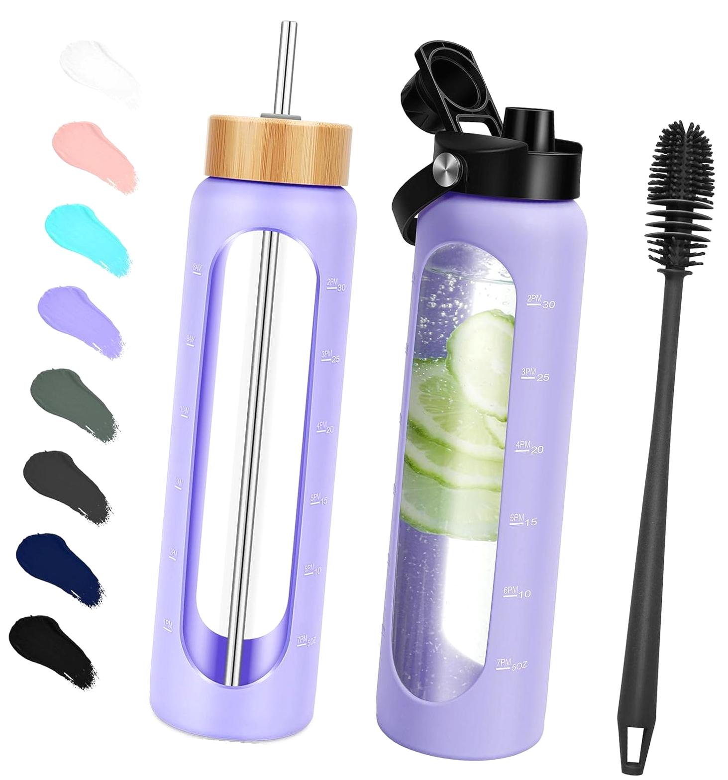 Highcool 25 oz Glass - Inspirational Tumbler Featuring Time Indicators ...