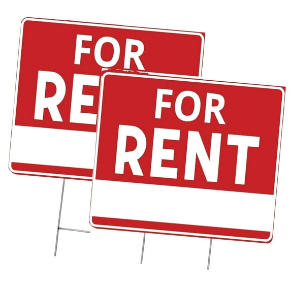 Highcool 2Pack For Rent Signs, 16x12 inches, Double-Sided, Plastic ...