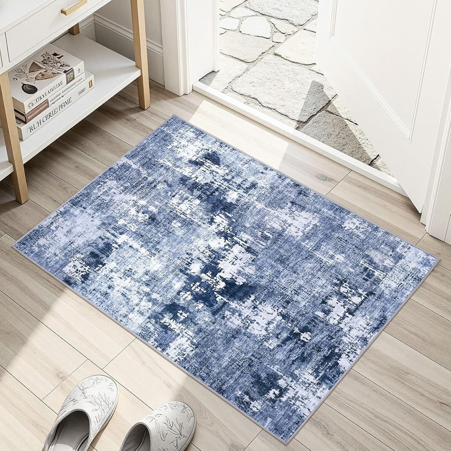 Highcool 2x3 Entryway Area Rug: Washable Neutral Small Rug Low Pile ...