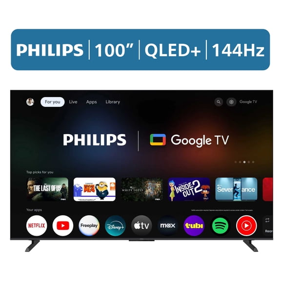 Philips 100" Class QLED+ 4K UHD (2160p) 144Hz Google Smart TV (100PQL7556/F7)