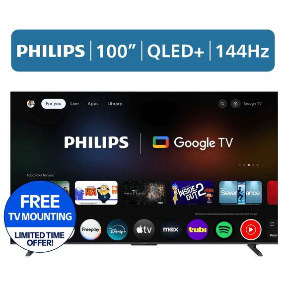 Philips 100" Class QLED+ 4K UHD (2160p) 144Hz Google Smart TV (100PQL7556/F7)