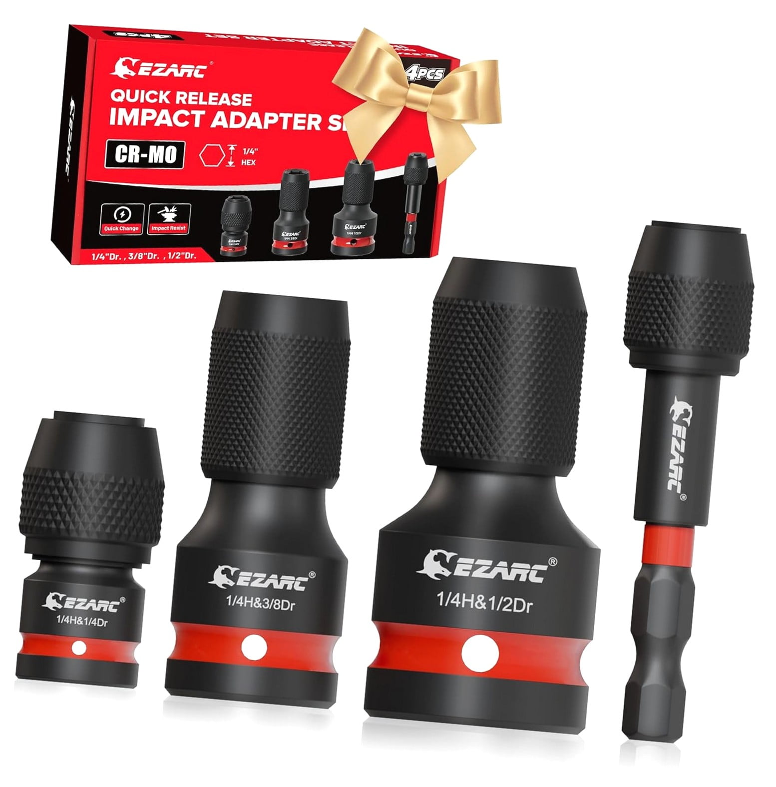 2-Piece Socket Adapter Set - 1/2" To 3/8" Reducer, High Carbon Steel For Ratchet Tools