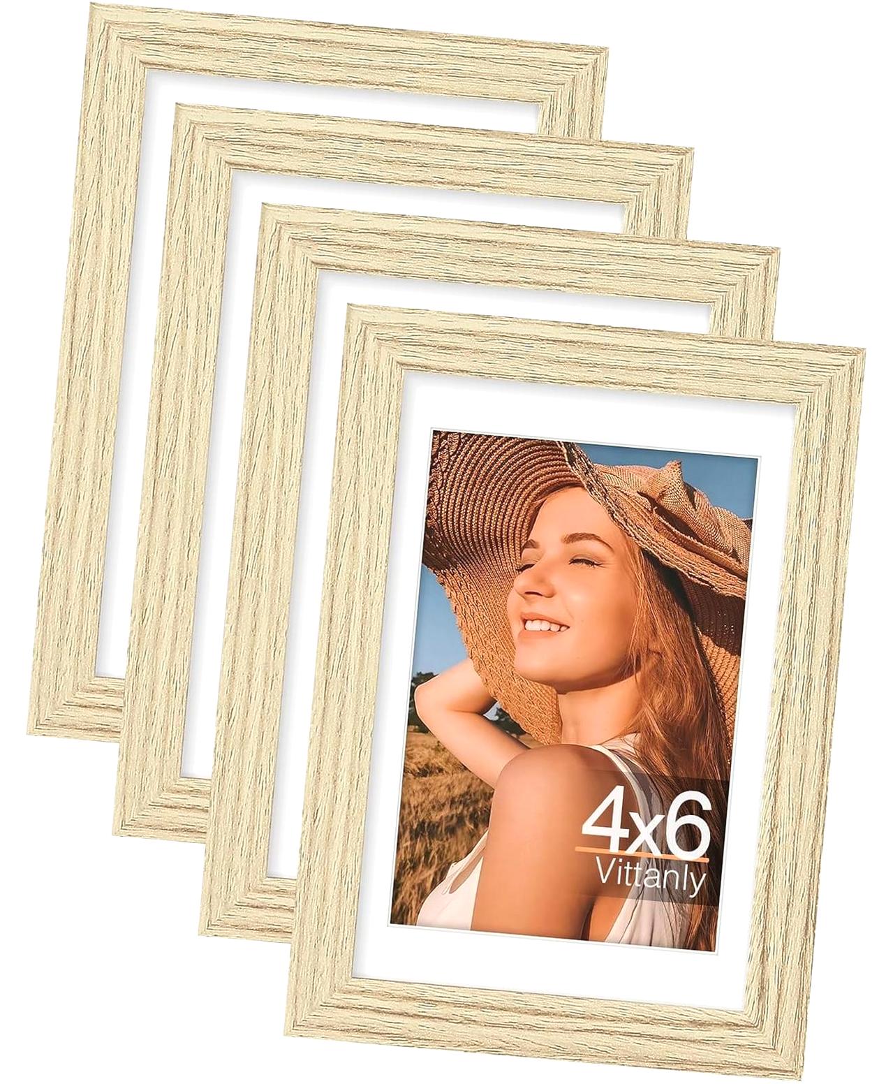 Small Photo Frame Set Highcool 4x6 Photo Frame Collection, 4-Piece Set, Display 3.5x5 Images ...