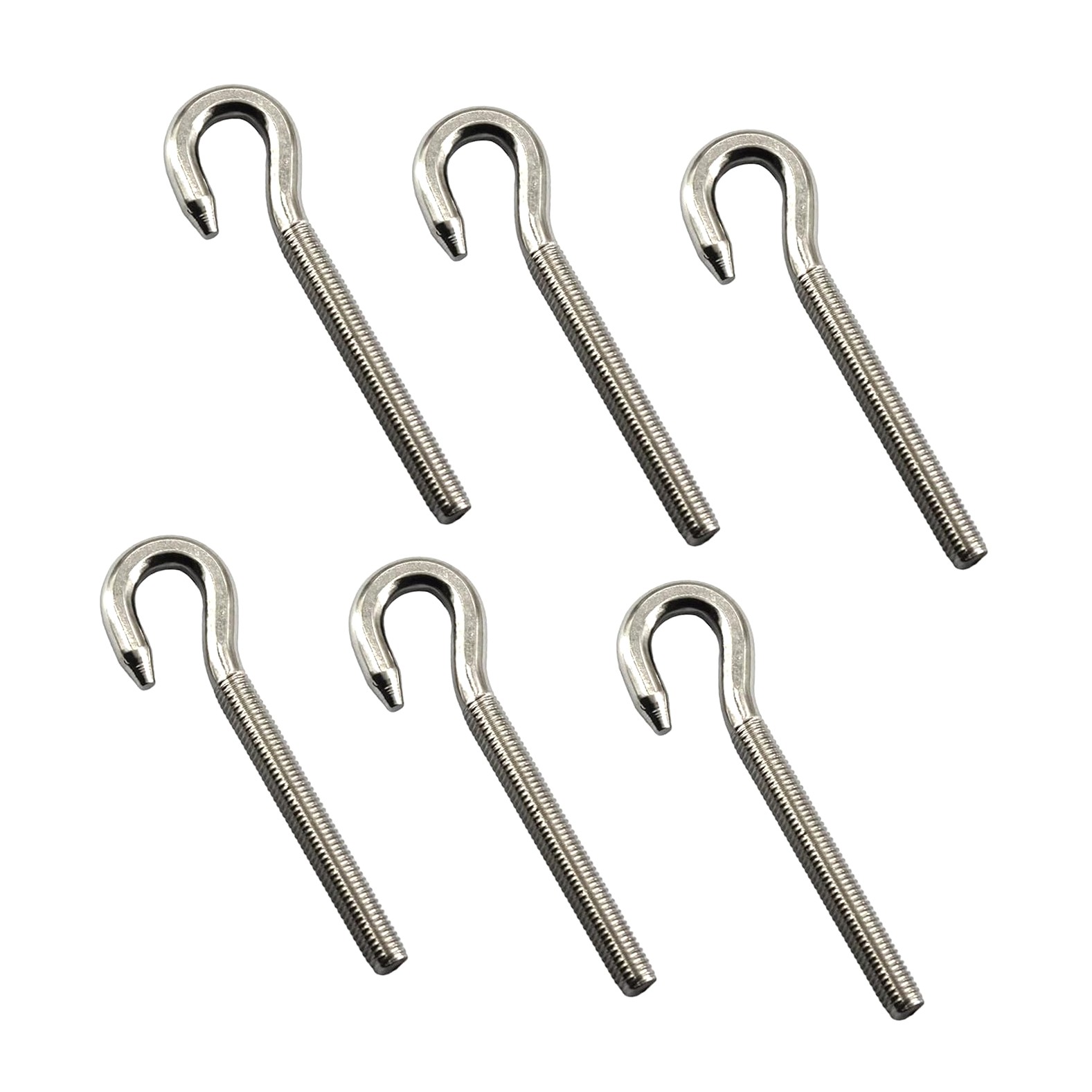 Highcool 6-Piece Steel M10 Long Shank Threaded Rod with Round Eyelet ...