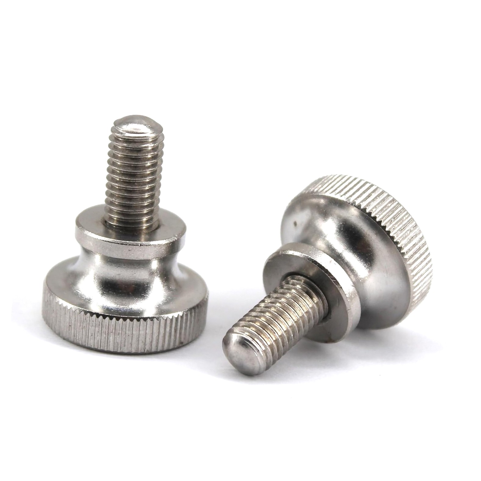 Highcool (6 Pieces) M6x10mm Flat Knurled Screw Bolts Fully Threaded ...