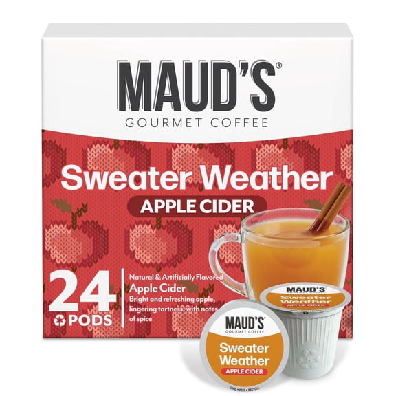 Maud's Hot Apple Cider Pods, 24 ct, Single Serve Pods  Spiced Apple Cider Flavored Pod, Compatible with Keurig K Cups Maker
