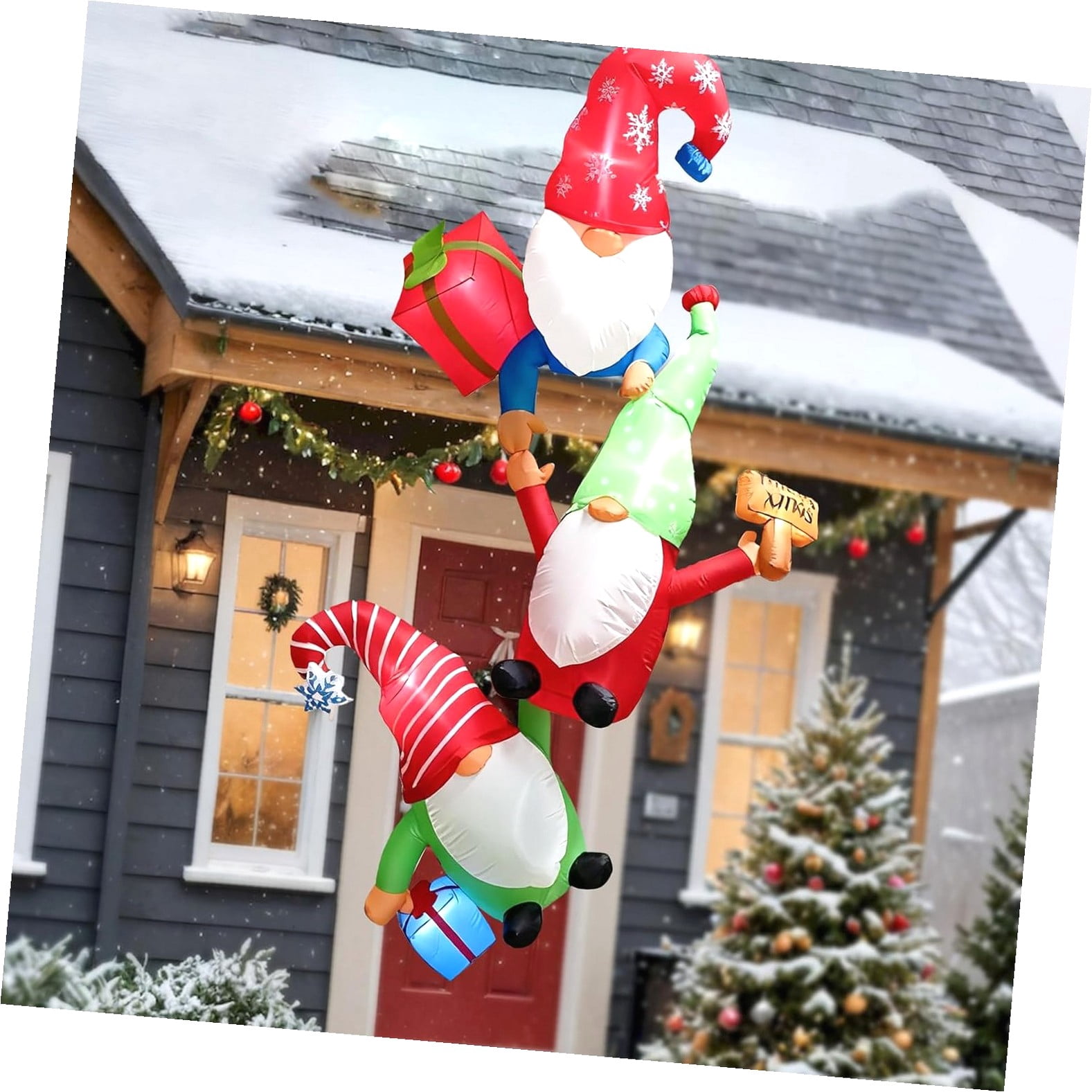 Highcool 8FT Gnome Christmas Inflatables Hanging Inflatables Set, with ...