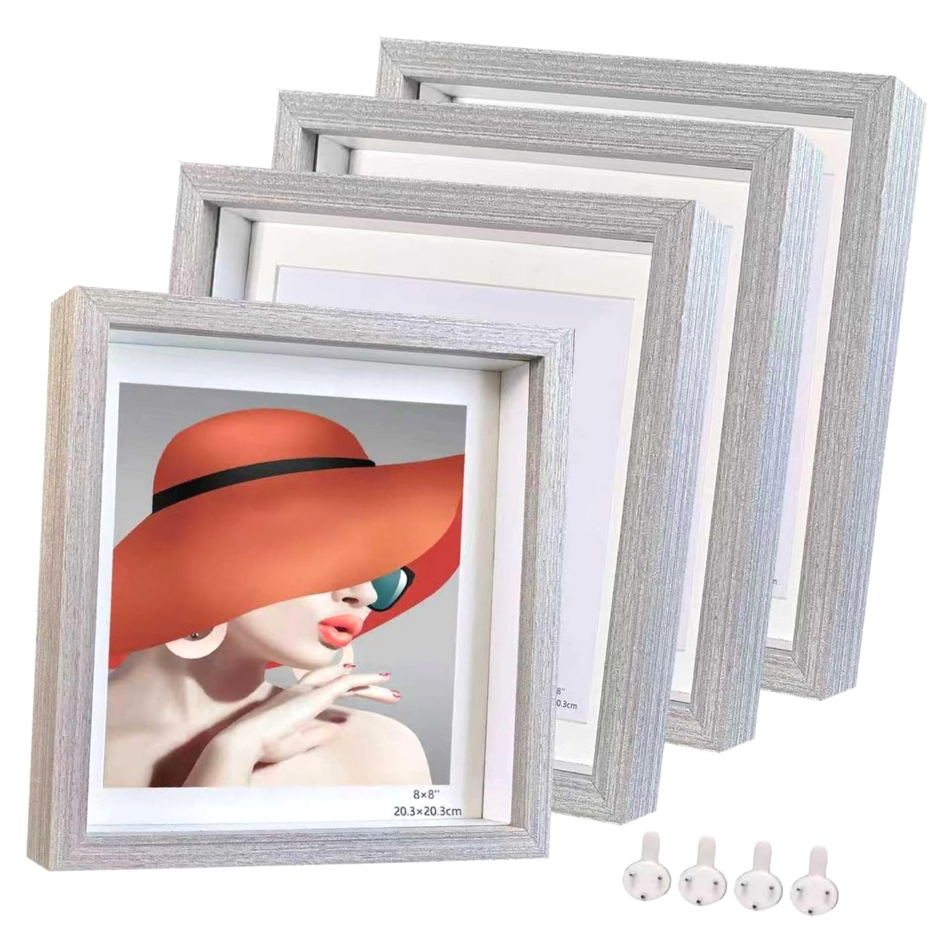 Highcool 8x8 Shadow Box Frame Wooden Shadow Box Memory Display Case ...