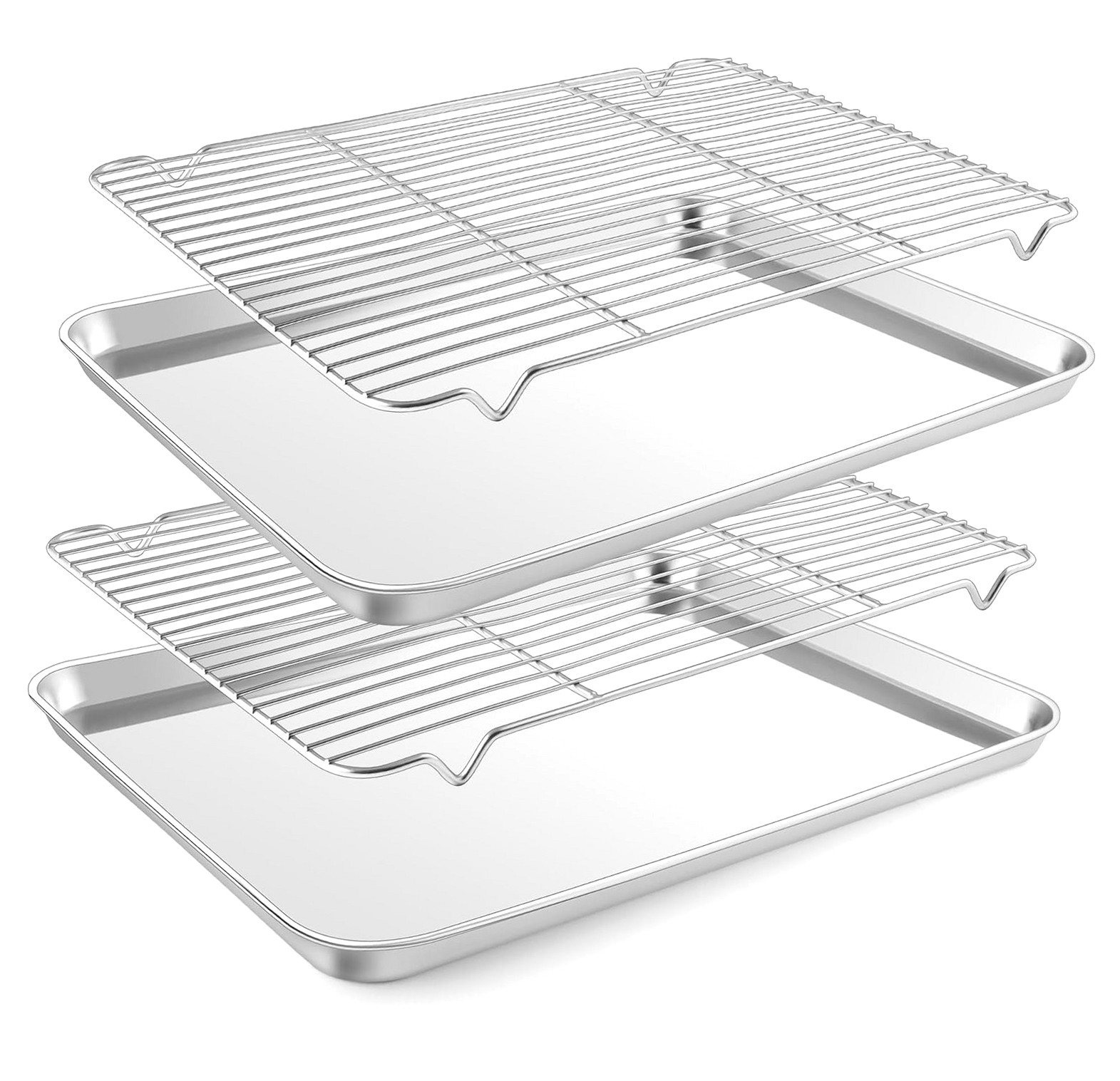 Wire Racks For Cookies Highcool Air-Fryer Baking Sheet with Wire Rack (2 Pans + 2 Racks ...