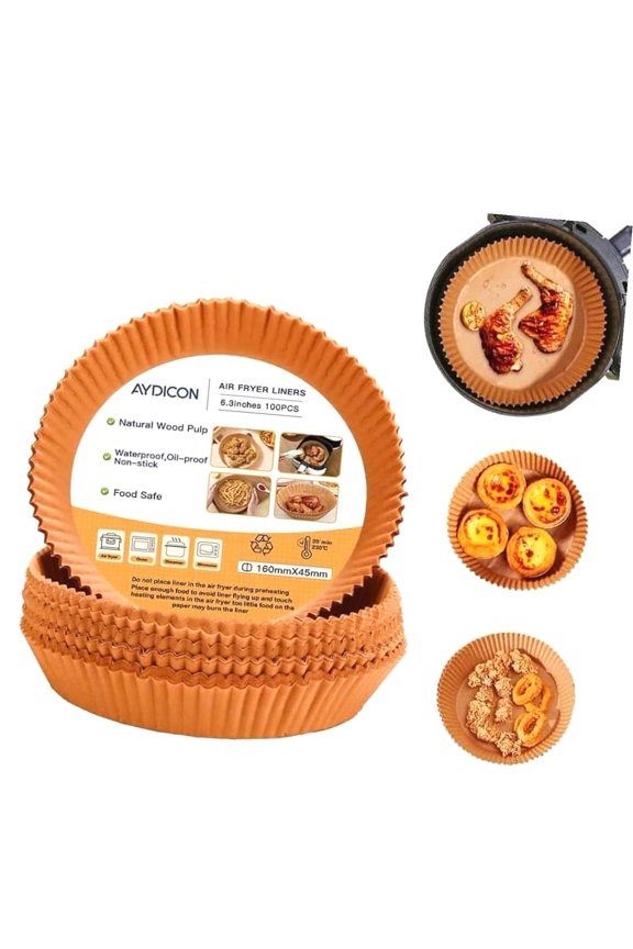 Air Fryer Liner 6.3 Round - Non-Stick, Oil-Proof - 100 Count, 6.3 in Round