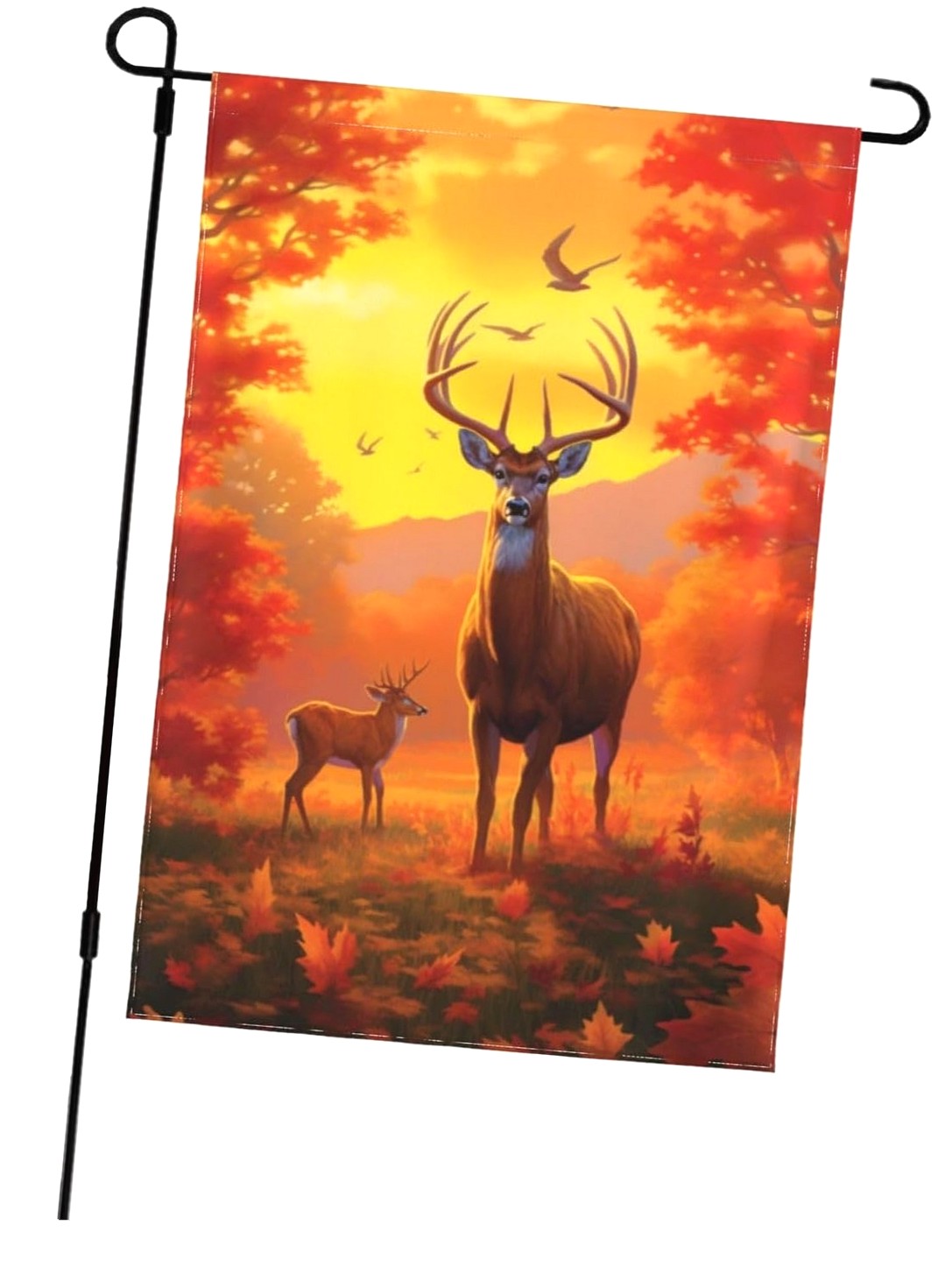 Highcool Autumn Deer 12x18 In Double Sided Yard Flags Lawn Sign Decor ...