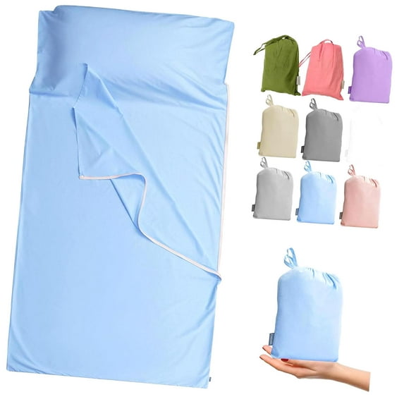 Highcool Brand - GANNAFEE Liner with Zipper - 100% Travel Sheet Sleep Sack Adult - for Hotels and Camping