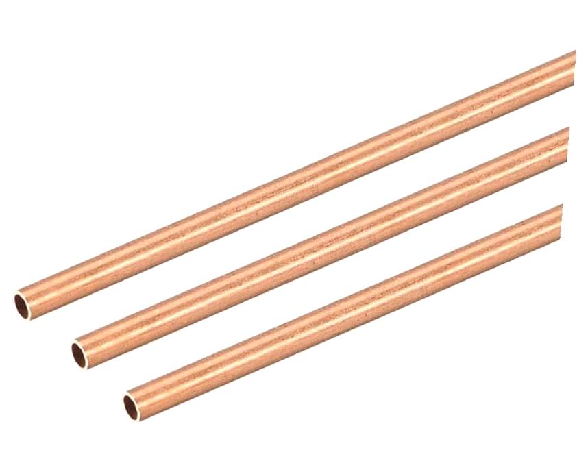 Highcool Copper Round Tube, 2mm Outer Diameter 0.2mm Wall Thickness 300mm Length Straight Pipe Tubing 3 Pieces