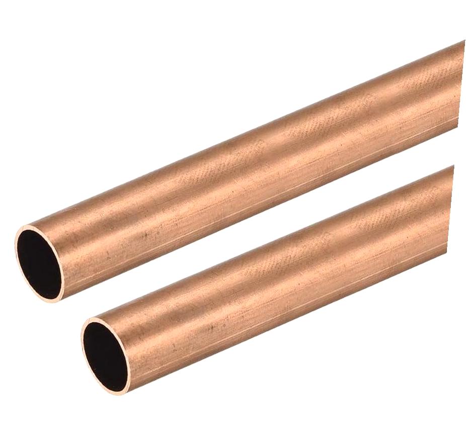Highcool Copper Round Tube, 9mm outer diameter, 0.5mm wall thickness, 300mm length, straight pipe tubing, 2 pieces