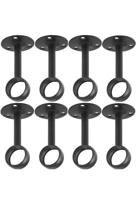 Curtain Rod Ceiling-Mount Curtain Rod Brackets Curtain Rod Holders (8 PCS, White)