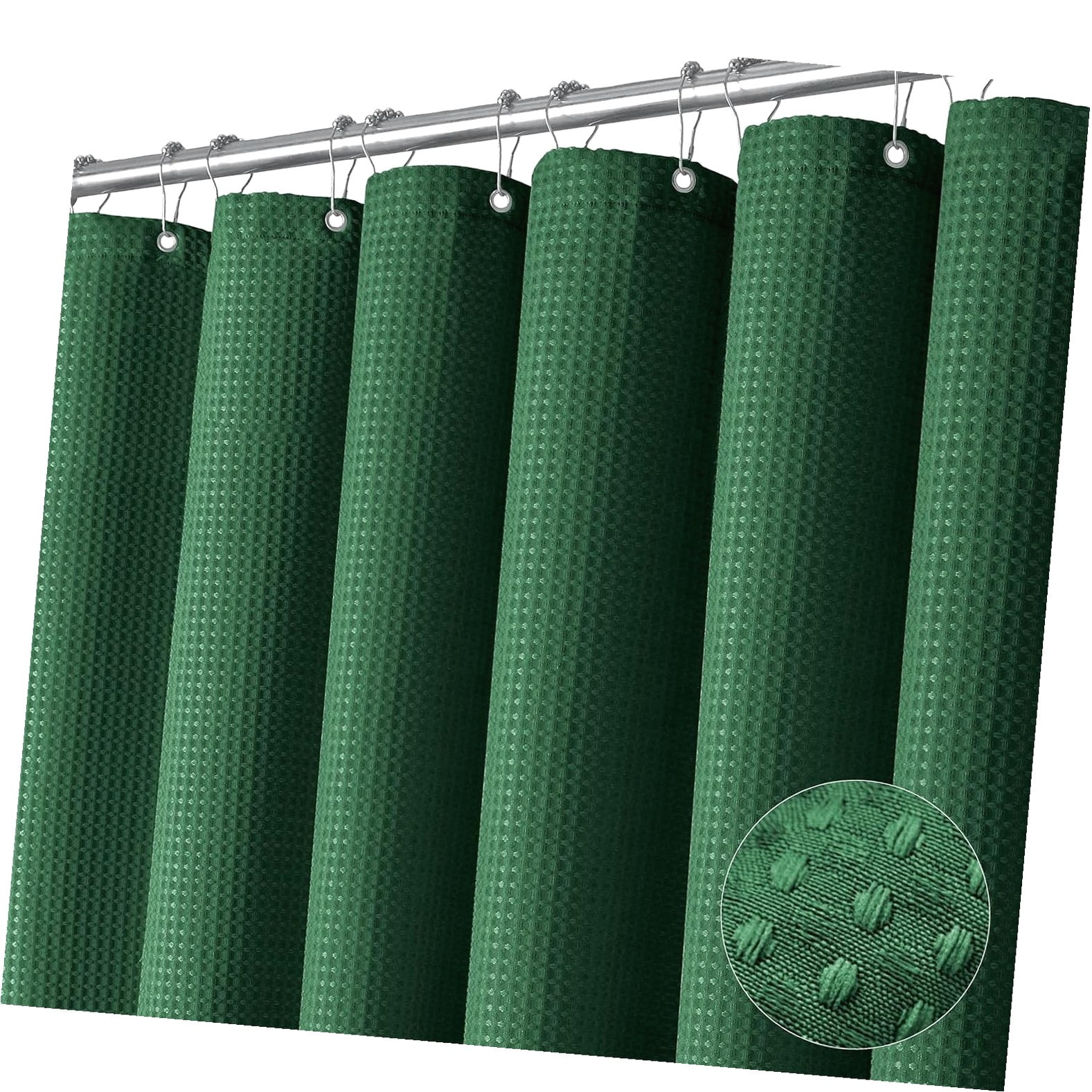Highcool Extra Long Shower Curtain 96 Inch Long Waffle Weave Weighted ...