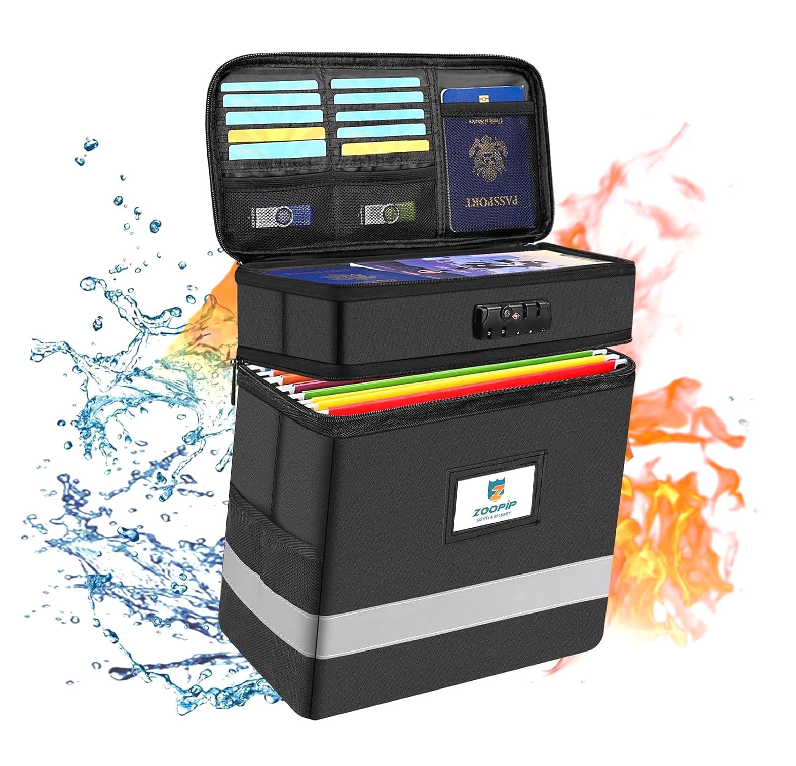 Highcool Flame-Resistant Document with Lock, Two-Tier File Storage ...