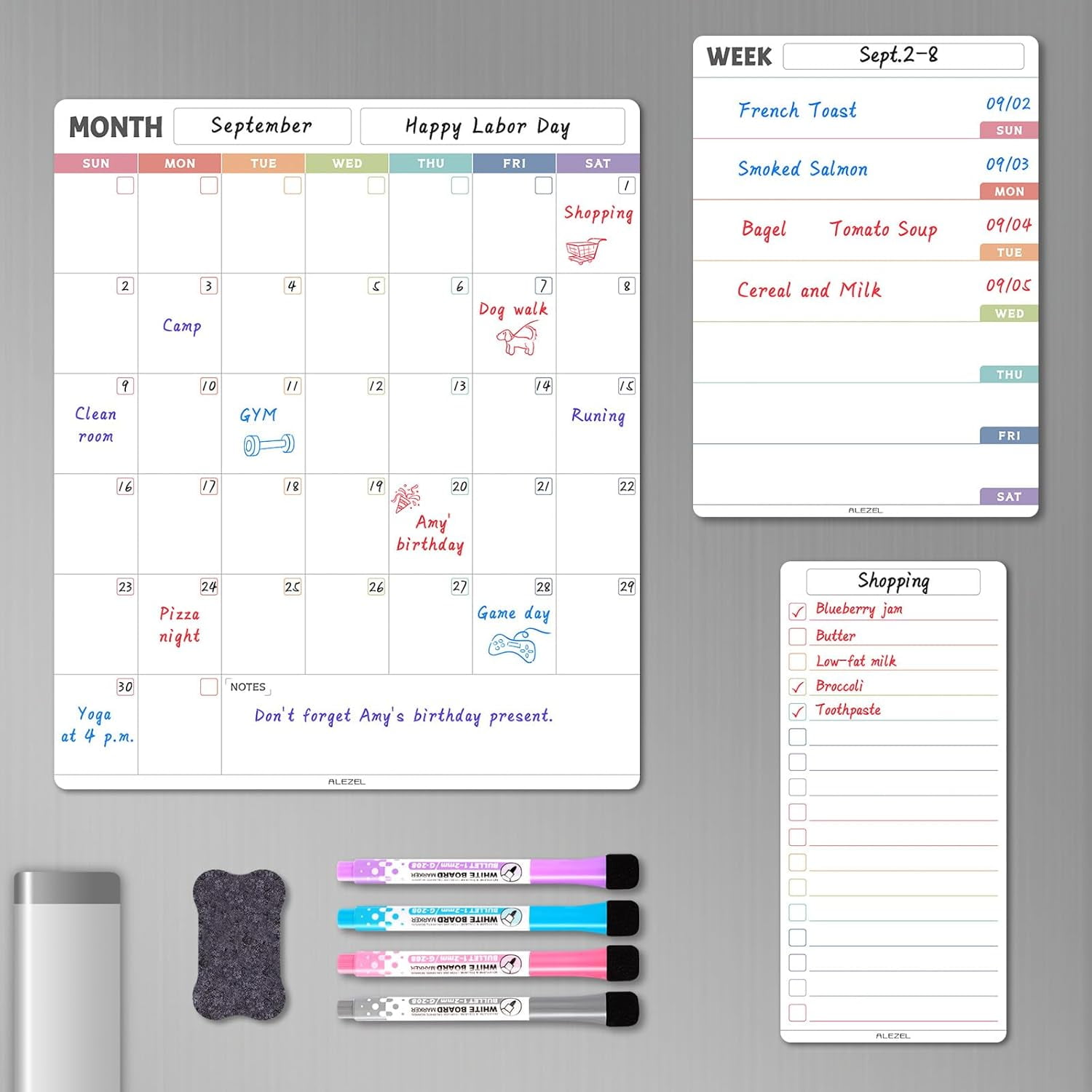 Highcool Fridge Calendar Whiteboard, Calendar Set for Refrigerator ...