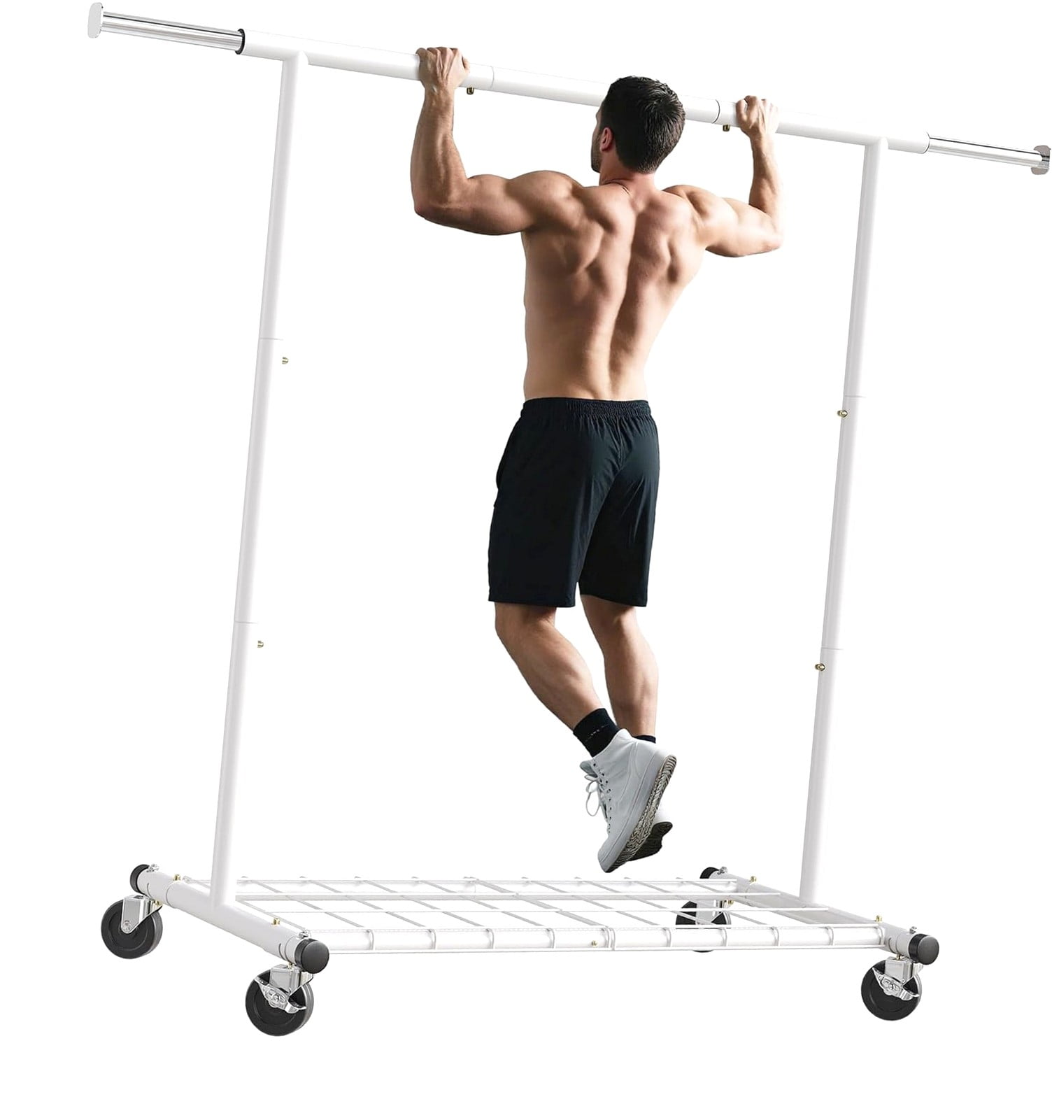 Highcool Garment Rack for Hanging Apparel, Mobile Clothes Rack Supports ...