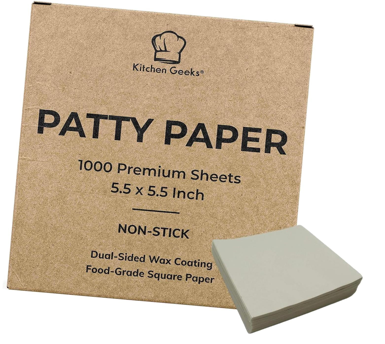 Highcool Hamburger Patty Wax Paper - 1000 Sheets, 5.5 x 5.5 Inches, for ...