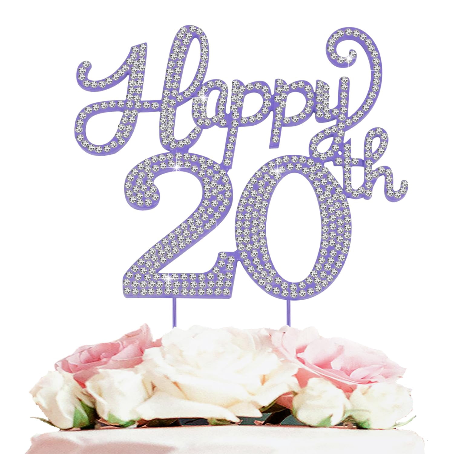 LINGTEER Decorazione per torta con scritta Happy 20th Birthday, con scritta Cheers to 20th Birthday Twenty Year (lingua italiana non garantita