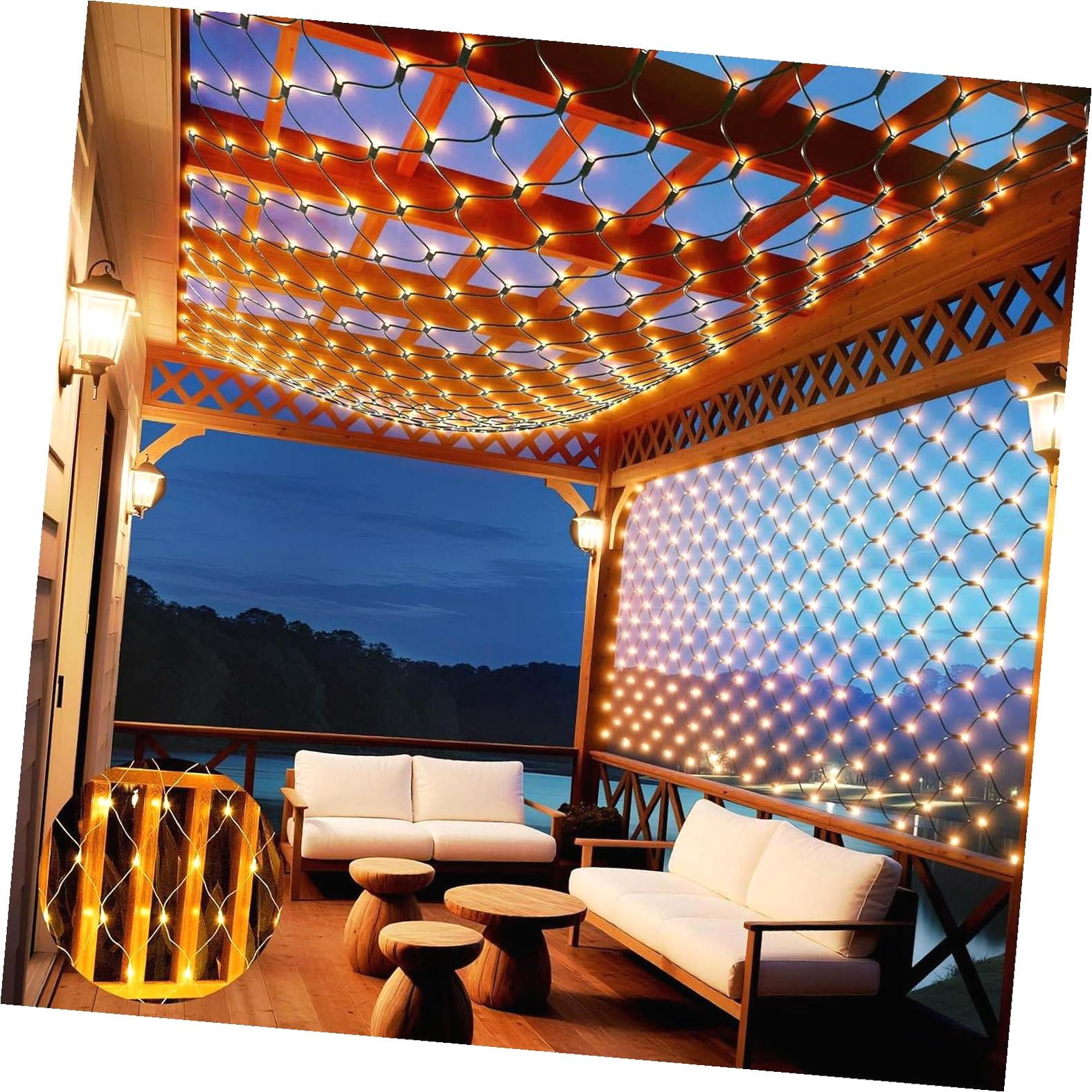 String Mesh Decor Highcool Holiday Mesh Illuminations, 14.8ft x 5ft 300 Warm White Net ...