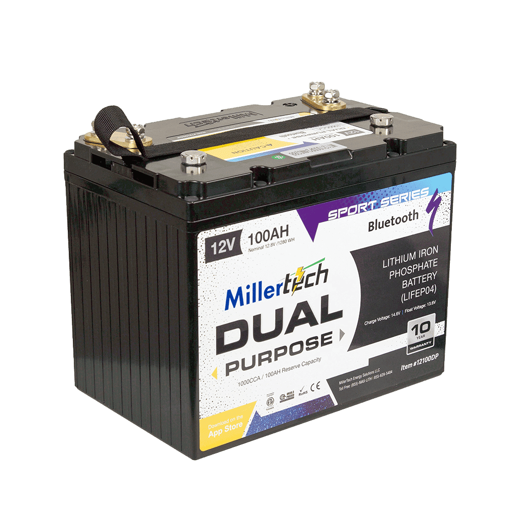 12V 100AH Sport Series LifePo4 Lithium Dual Purpose Battery - Bluetooth Group 24