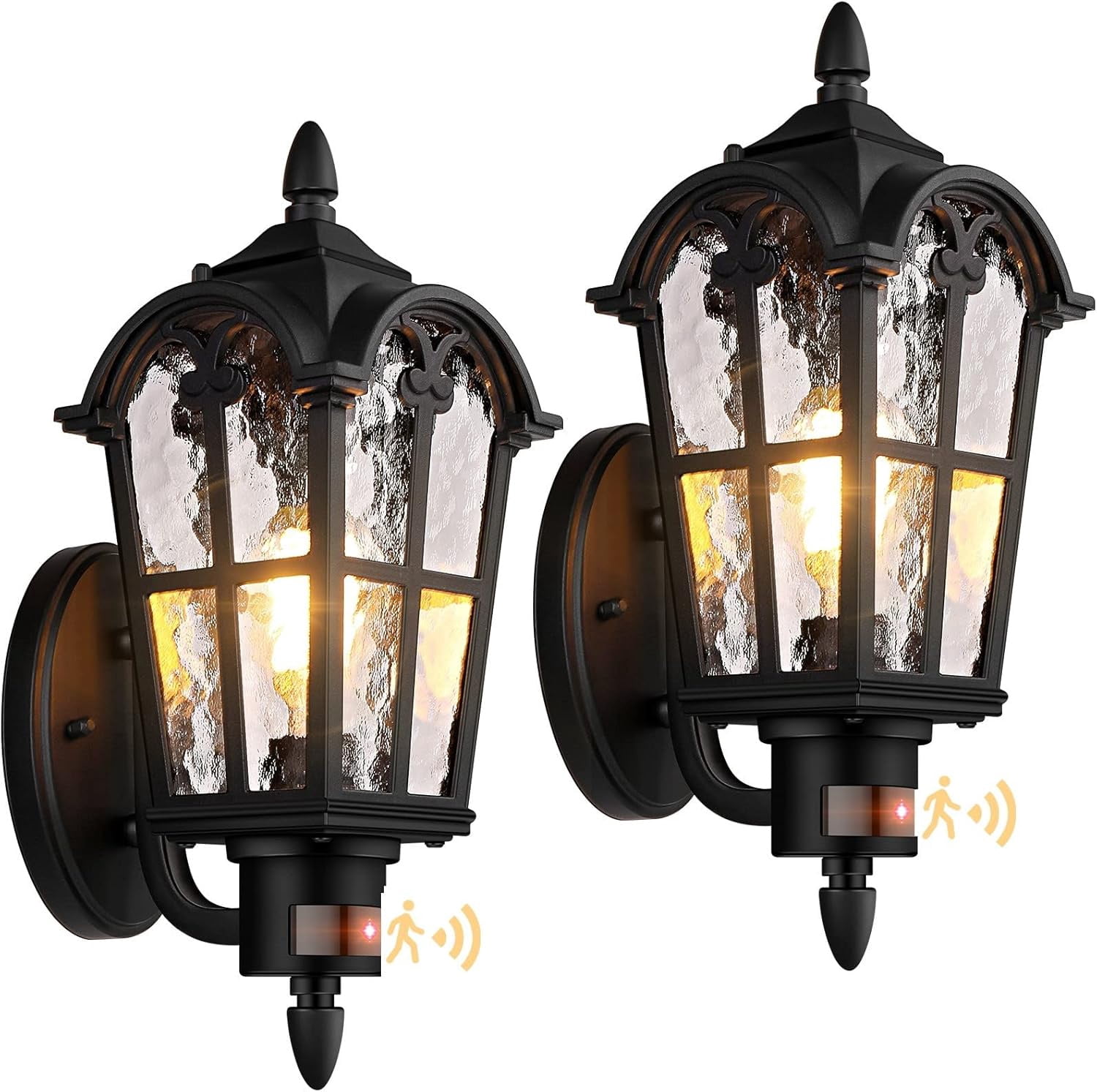 Nordic Hygge 2-Pack 16-Inch Large Dusk to Dawn Motion Sensor Outdoor Wall Lights