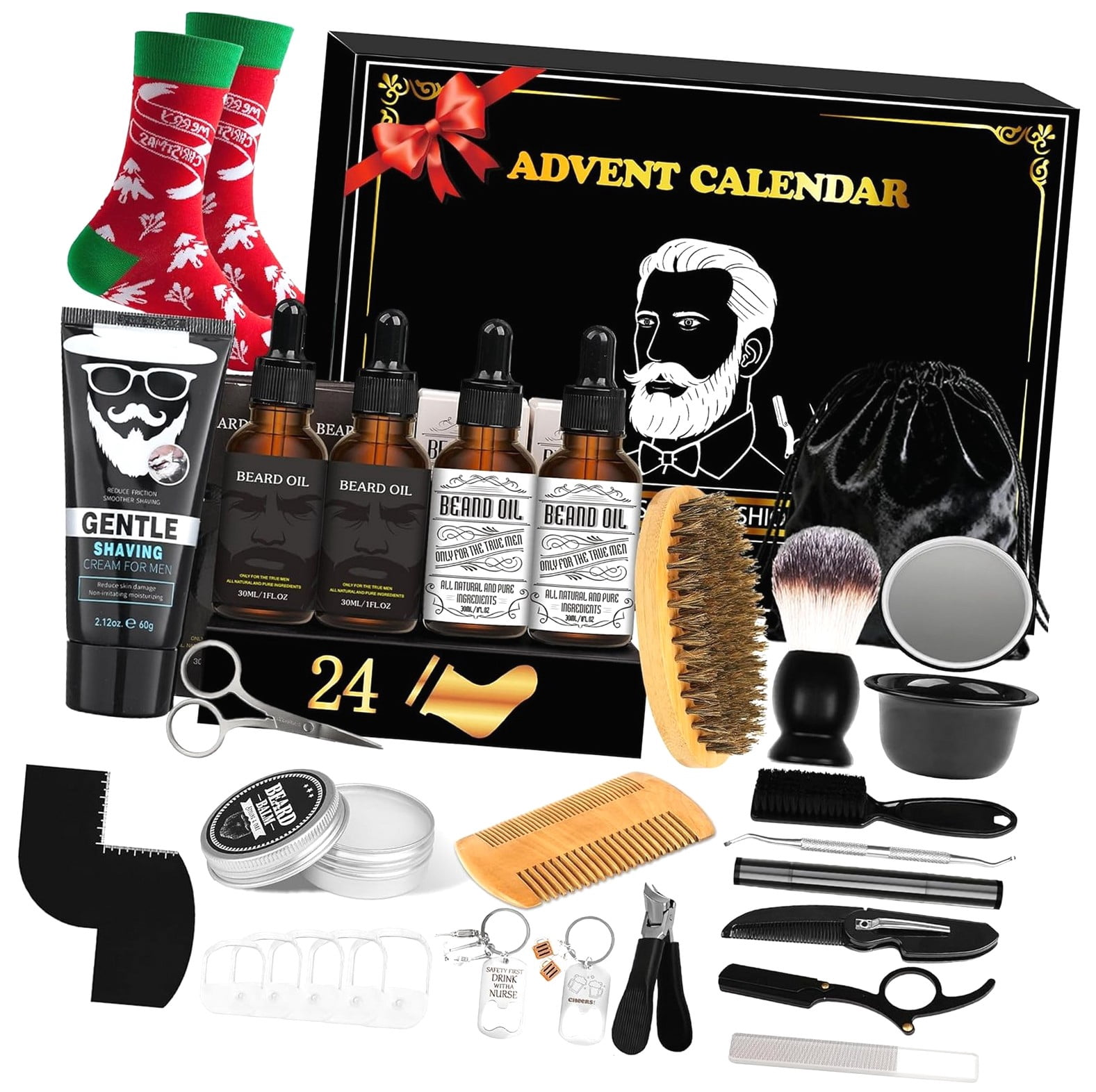 Highcool Mens Advent Calendar 2025, 24 Days Beard Set Advent Calendar ...
