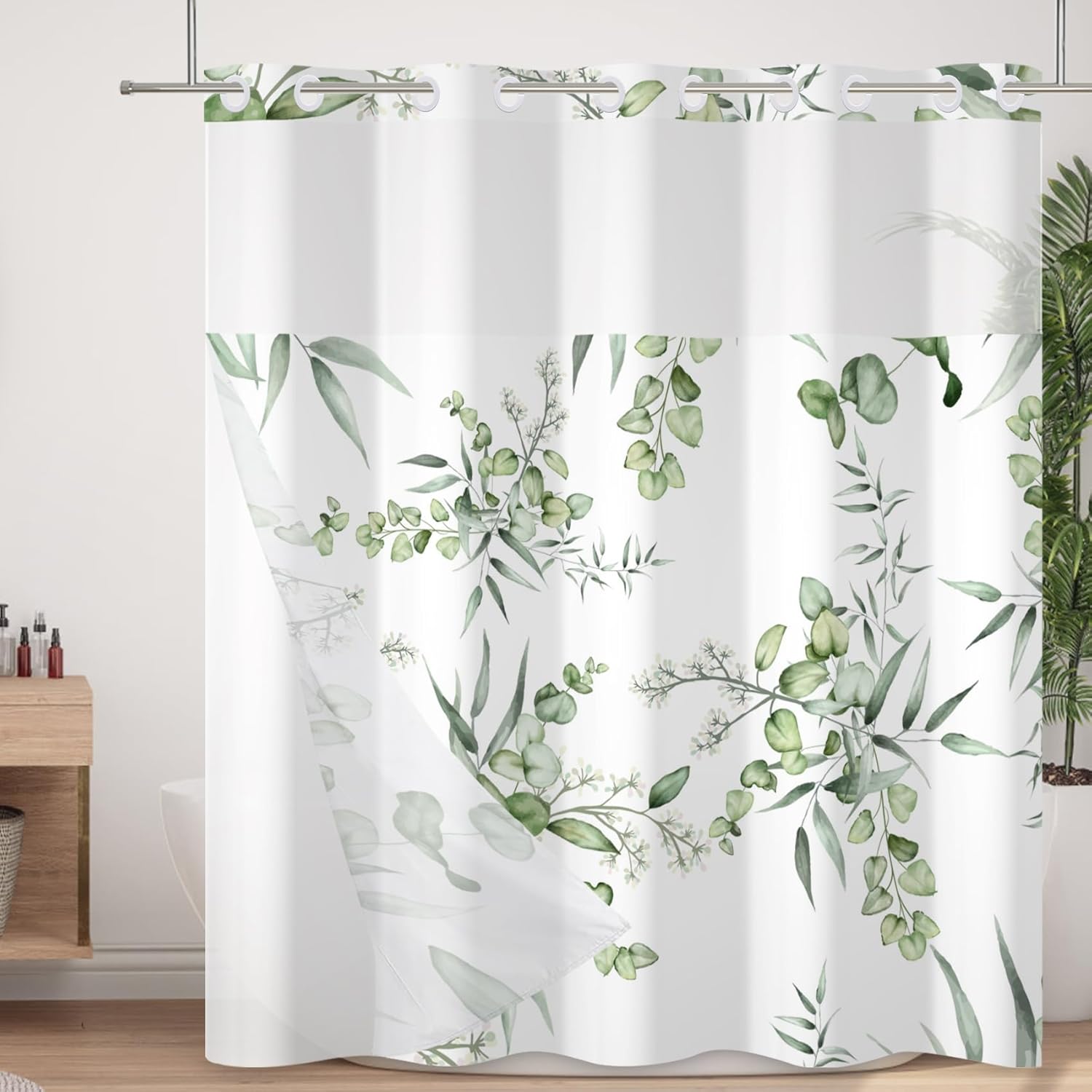 Photo inspiration: Visual Reference: Highcool No Sew Shower Curtain With Built In Liner Set