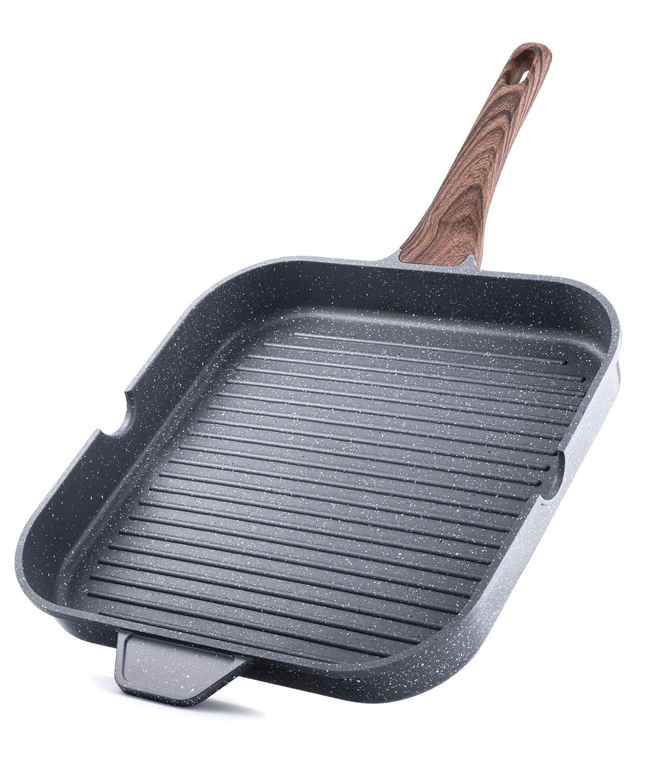 Square Cooking Insert Highcool Nonstick Grill Pan for Stovetop, Versatile Griddle with Pour ...