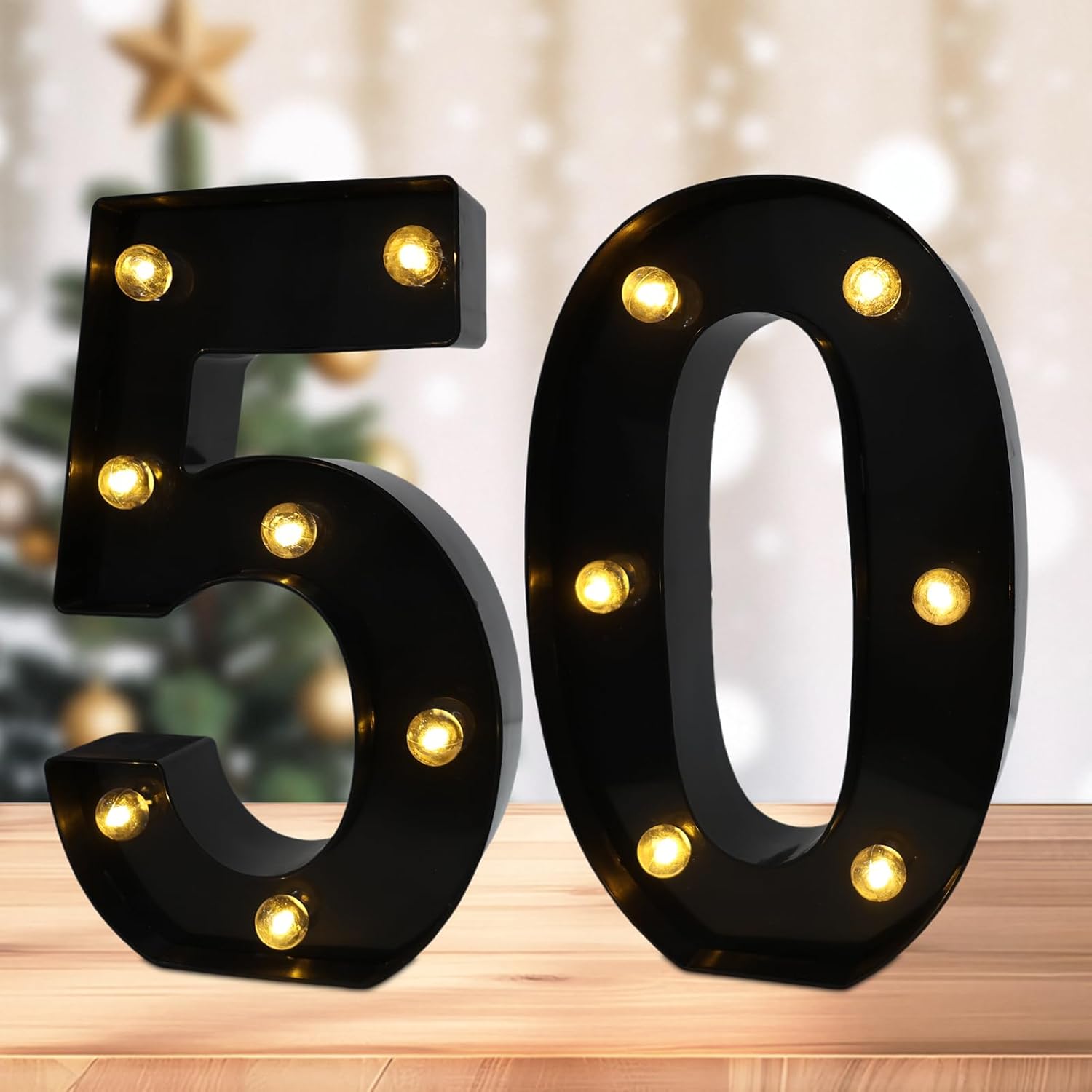 Led 50 Sign Highcool Numbers, 50th Birthday Decorations, Marquee Numbers Lights ...